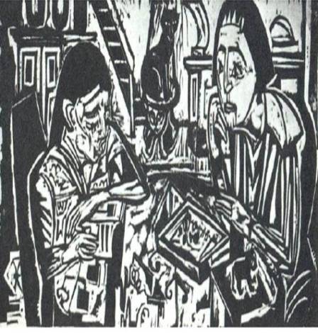 Arbeit am runden Tisch (1923) by Ernst Ludwig Kirchner | Freie Universität Berlin