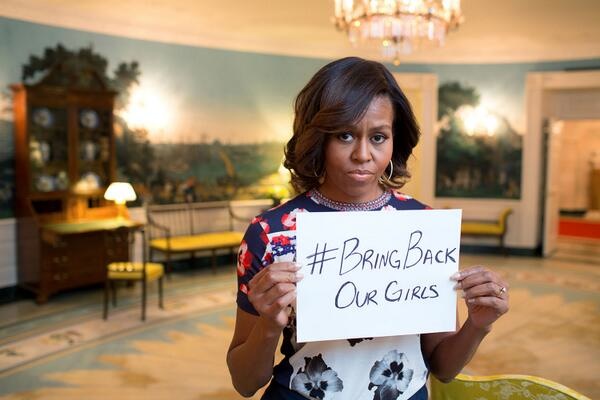 #BringOurGirlsBack, tweeted by Michelle Obama