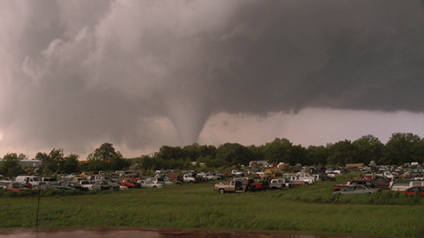 A tornado forms near Ada, OK.