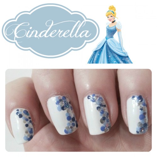 Cinderella inspired nails | via 