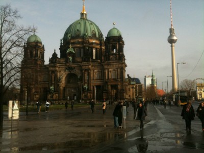 Berlín, invierno, Dom Cathedral, protestant, Alemania