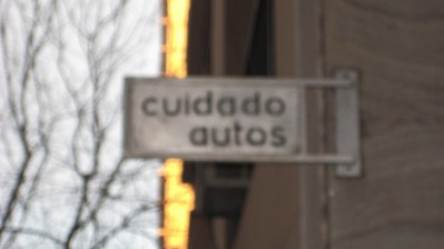 "Ciudado Autos" (careful, cars) sign in Buenos Aires. 