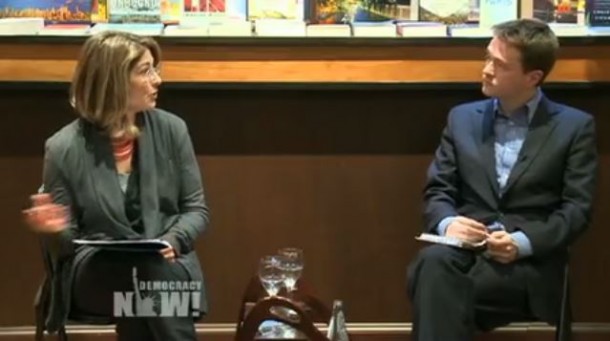 Johann Hari & Naomi Klein during the think tank | Democracy Now