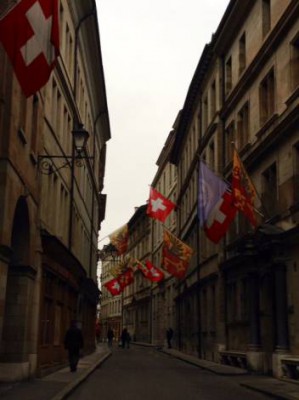 Switzerland, Geneve, flags, gruyere