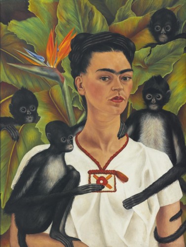 Autorretrato con monos,1943, The Jacques and Natasha Gelman Collection of Mexican Art, (C) Banco de México Diego Rivera & Frida, Kahlo Museums Trust, Mexico, D. F. |Artists Rights Society (ARS), New York 