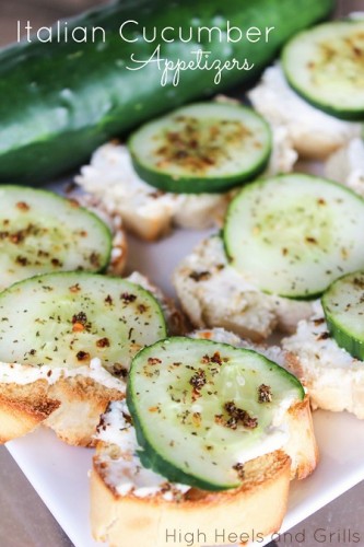 Italian cucumber Appetizer | via High Heels and Grilled