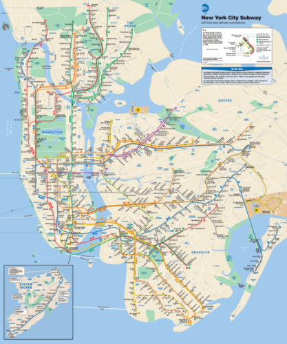 NY Subway Map, vía Blue Map Guide 