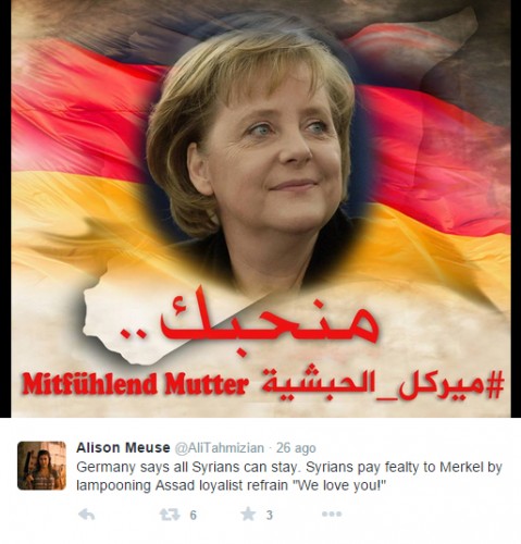 A cheerful tweet to Mrs. Merkel